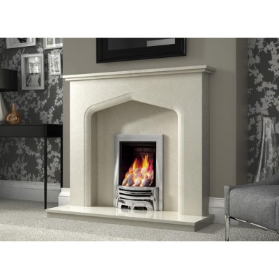 J&R HILL Sandon micro-marble fireplace